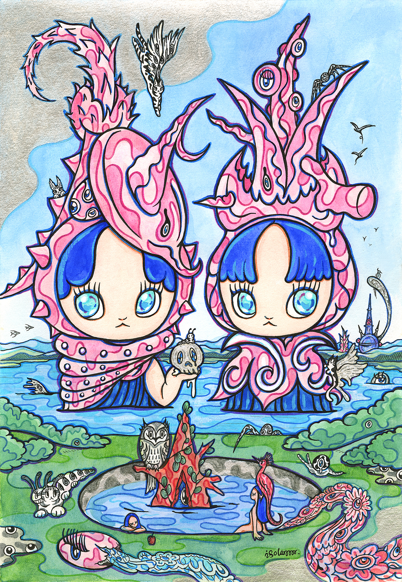 材料:纸面丙烯 ;尺寸:42X27cm