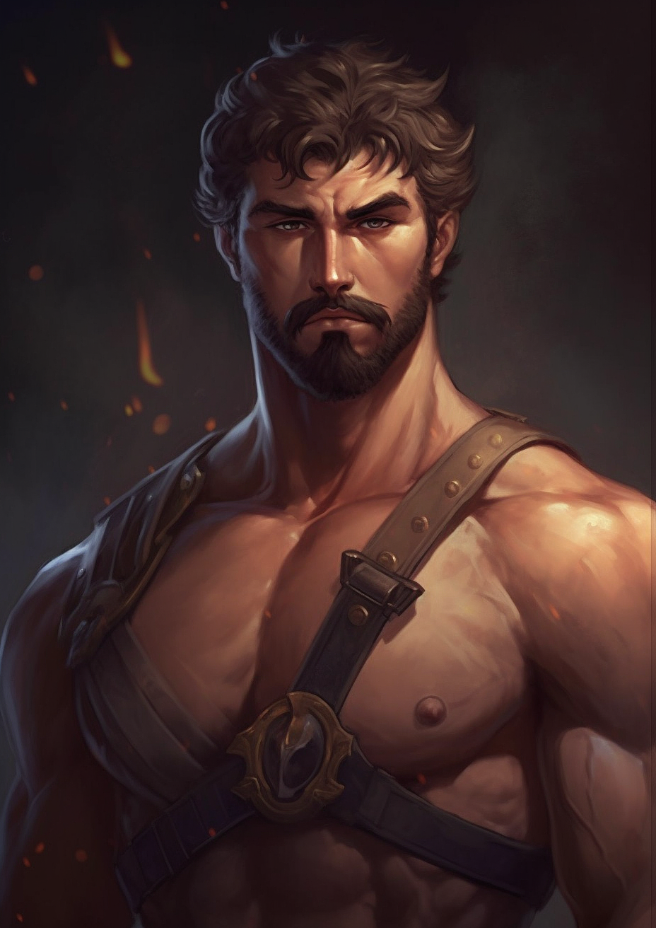 动漫帅哥 欧风 肌肉男 AI+板绘创作 请勿商用