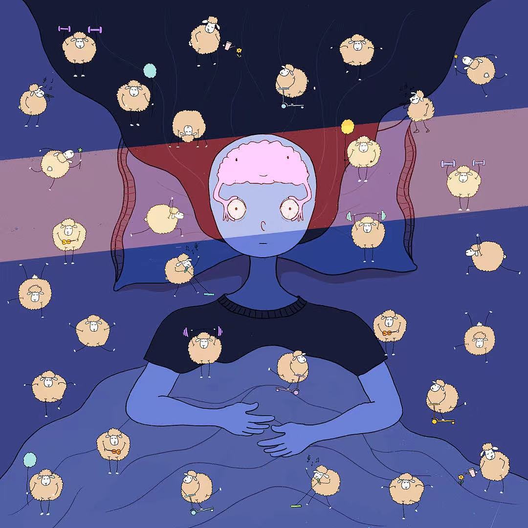 失眠（图ZMzM4Nzg2NzIw） - 儿童插画 - 站酷设计师琪琪搞画画原创素材 - 站酷ZCOOL