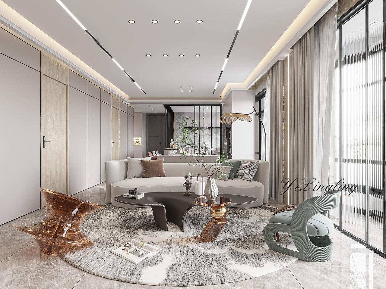 现代无主灯案例丨灯与河川 二月人间