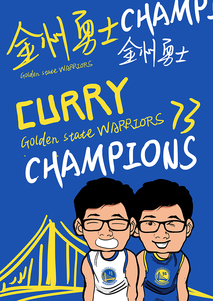 【插画】勇士队是冠军，CHAMPIONS（图ZNTExNjUxMzI=） - 创作习作 - 站酷设计师Thunder_Wong原创素材 - 站酷ZCOOL