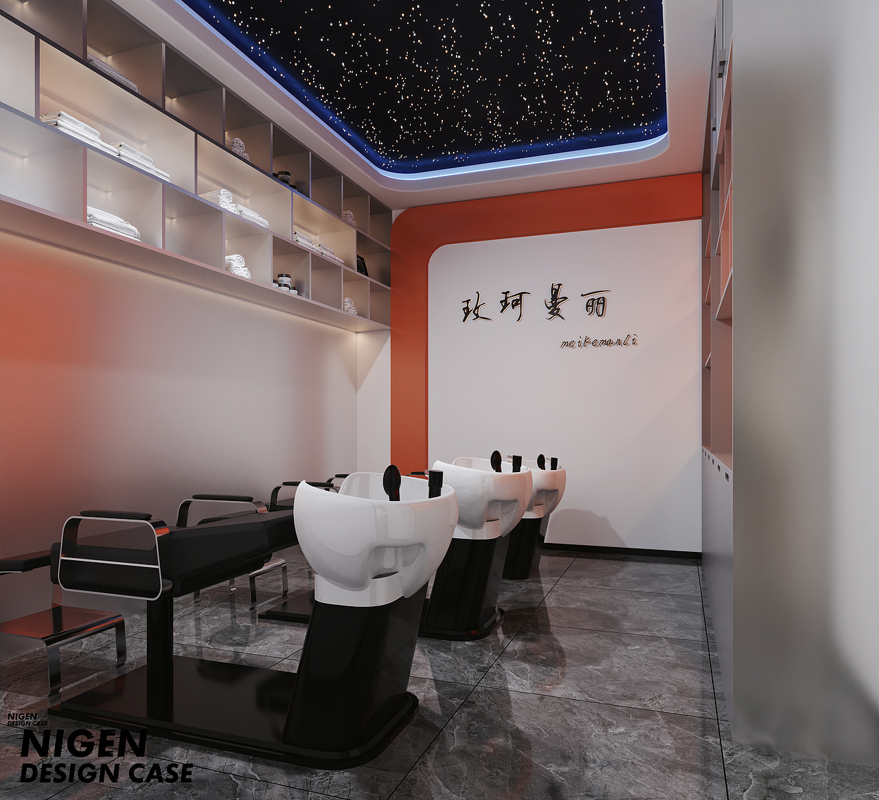 理发店丨空间表现（图ZMjkyODQxMjAw） - 展陈设计 - 站酷设计师尼根效果图静静原创素材 - 站酷ZCOOL