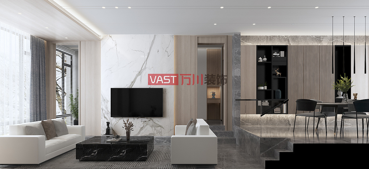 贵阳恒大金阳新世界熙苑洋房现代风格装修设计效果图