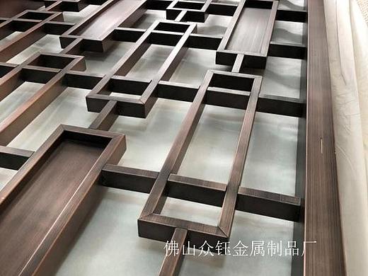 激光红古铜不锈钢屏风包安装