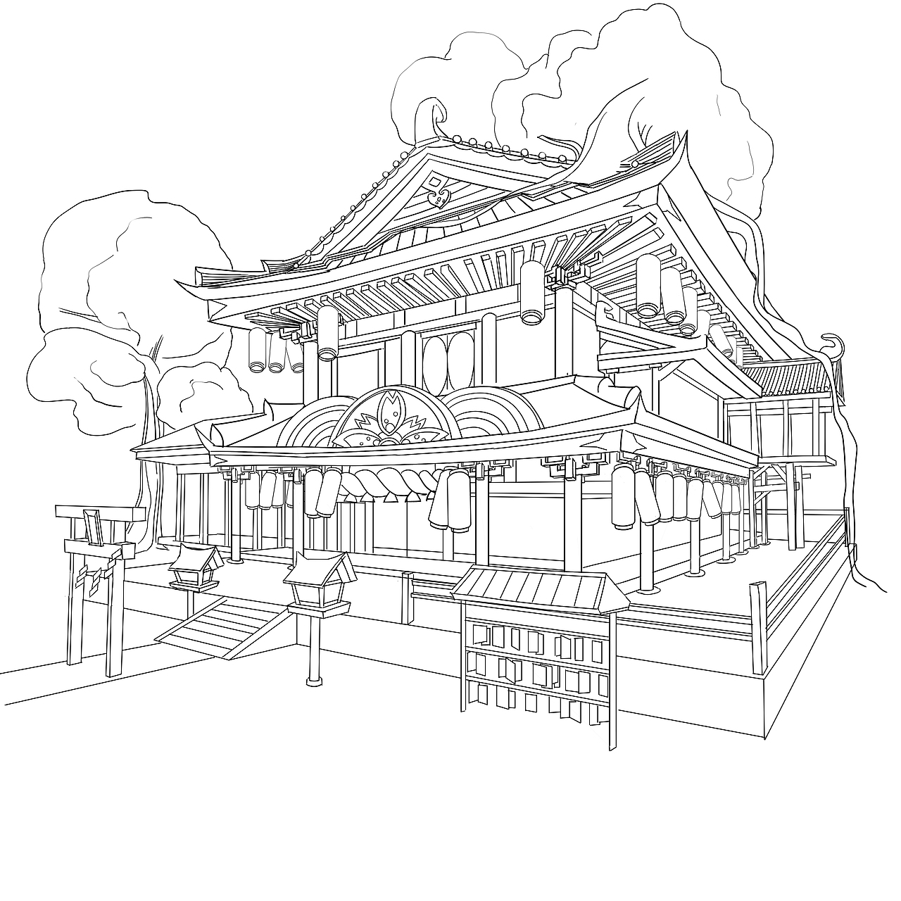 2次元场景--樱落