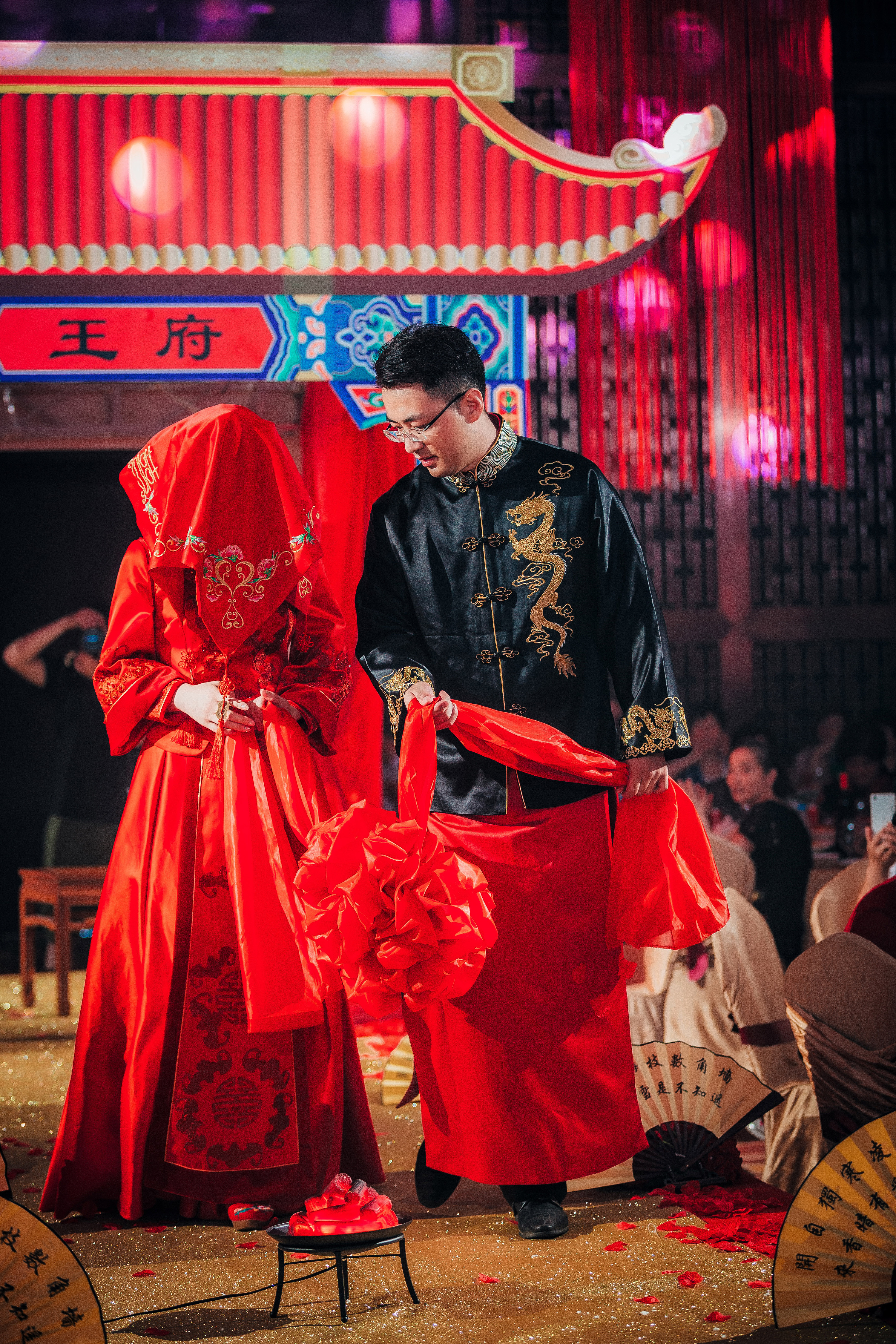 中式古典风婚礼布置背景高清图片下载-正版图片500734236-摄图网