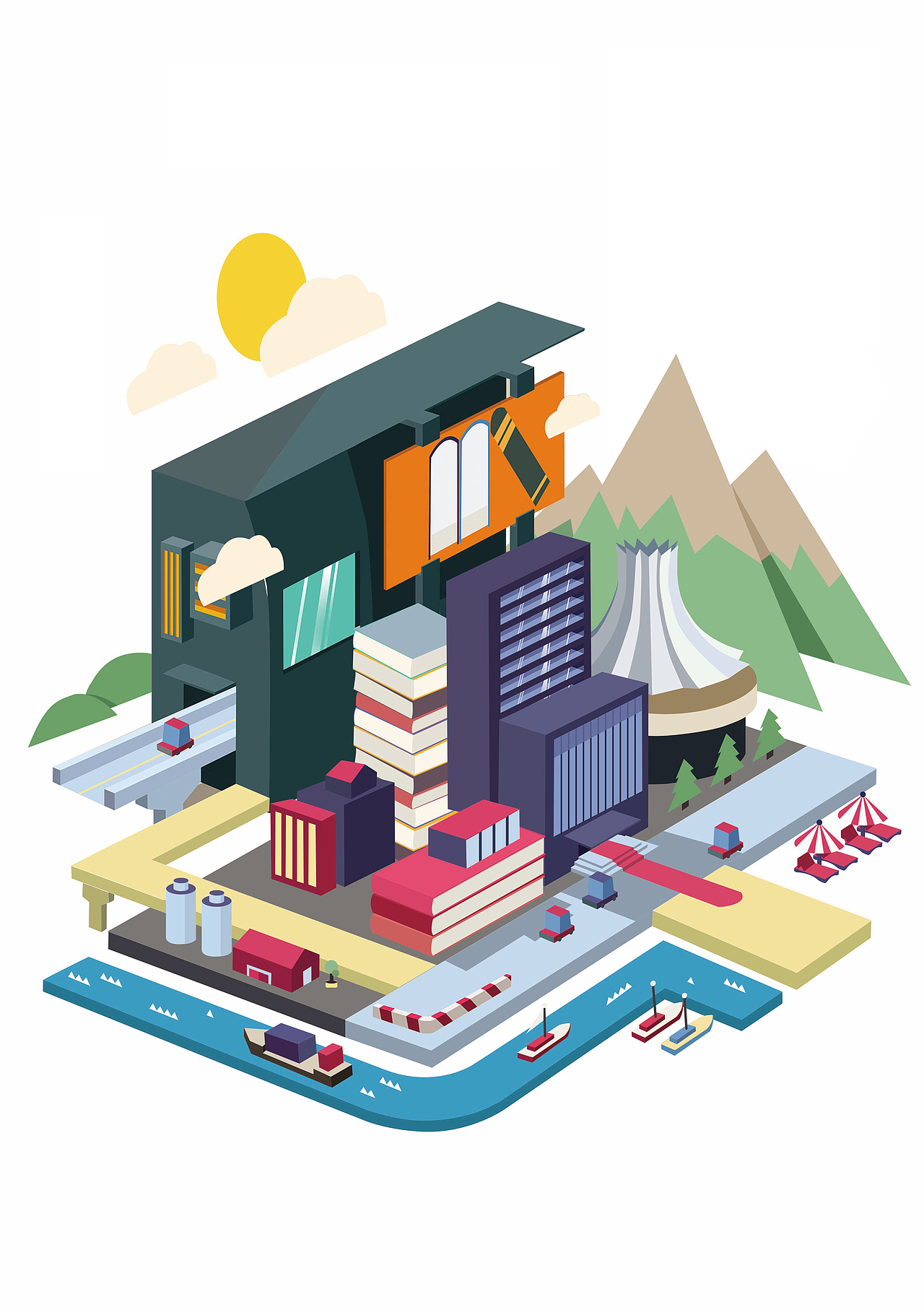 图书馆插画|插画|创作习作|奈一设计_临摹作品-站酷zcool