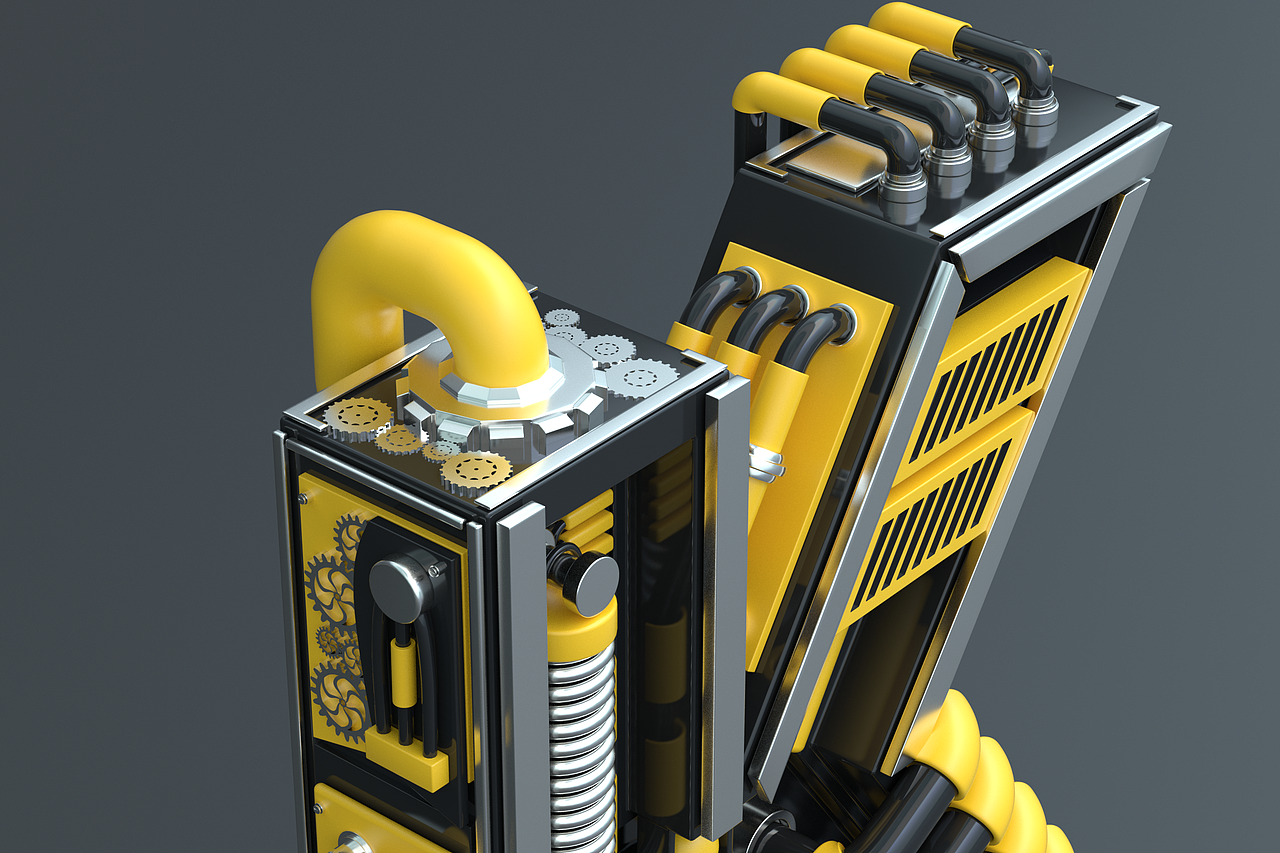 C4D练习 机械字母K（图ZMjU3NzkxMjY0） - 机械/交通 - 站酷设计师Marcatices原创素材 - 站酷ZCOOL