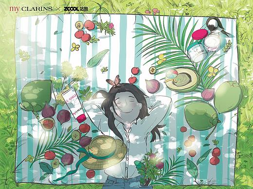 #my CLARINS 尋找天然好食肌# 一起野餐吧！（個人主頁-ZNTg4NTE5NTY=） - 海報 - 站酷設(shè)計師Qin的主頁原創(chuàng)素材 - 站酷ZCOOL