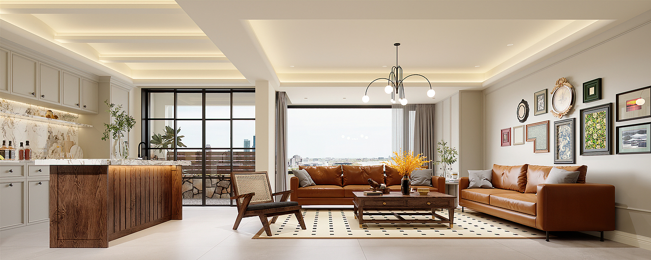 实现大横厅（图ZMzc0NjQyNTUy） - 家装设计 - 站酷设计师Z045311886原创素材 - 站酷ZCOOL