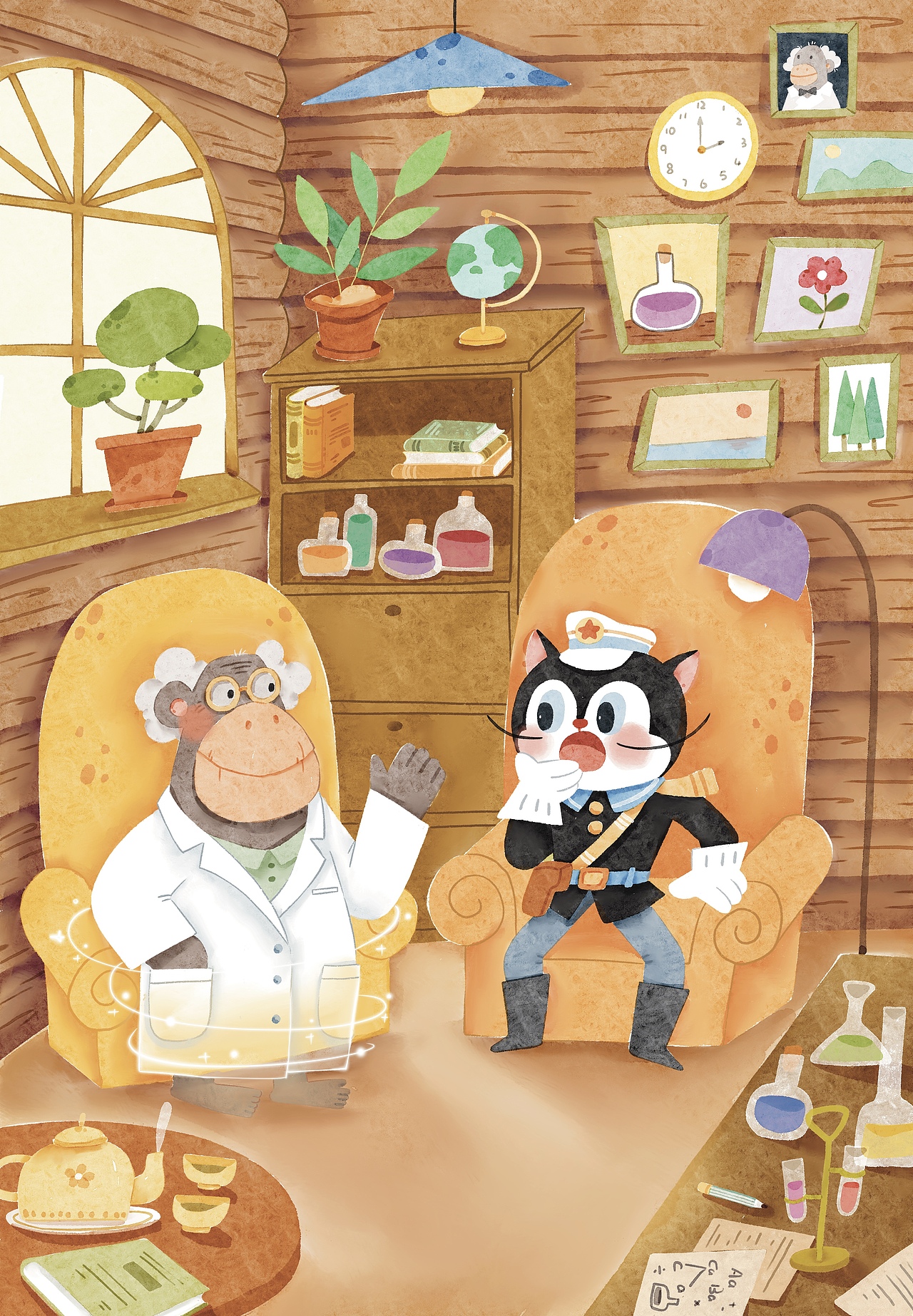 桥梁书插图稿件|《黑猫警长》重绘（已出版）（图ZMzkyMTk3MTc2） - 儿童插画 - 站酷设计师一颗米花糖呀原创素材 - 站酷ZCOOL