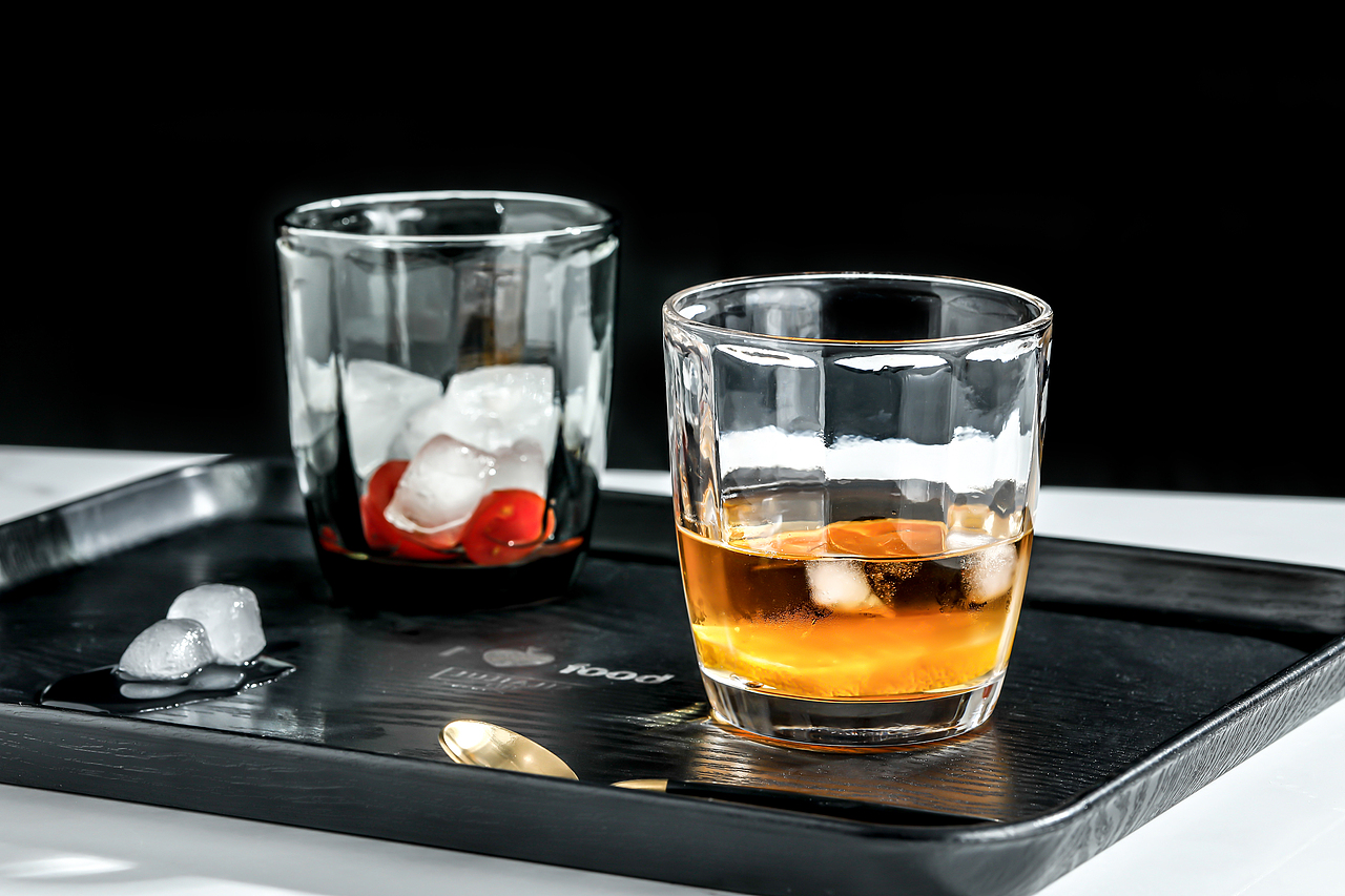 卵石竖条玻璃小口杯