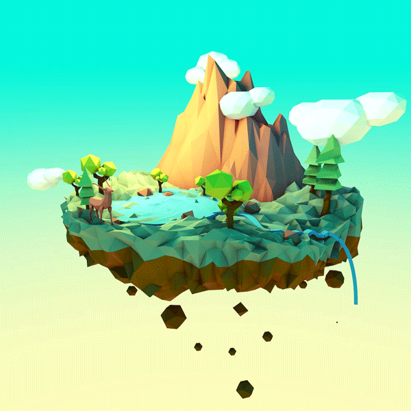 C4D制作LowPoly风格（图ZMTE3ODc1NDYw） - 动效设计 - 站酷设计师疯窝煤原创素材 - 站酷ZCOOL
