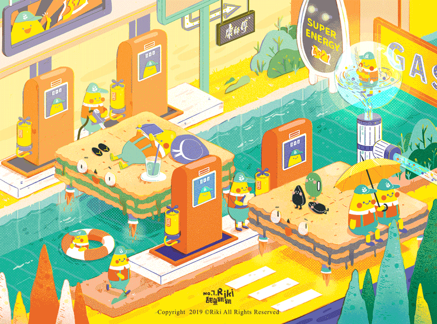 康师傅礼盒插画