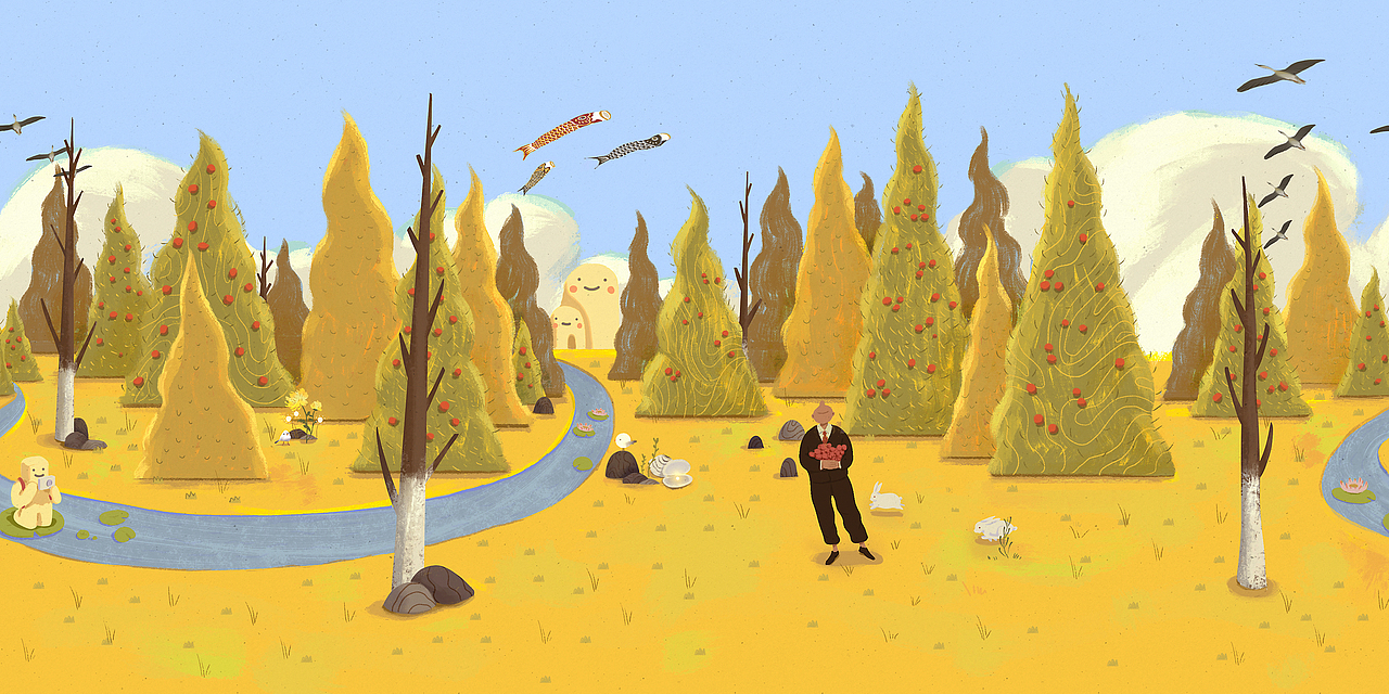 黄油二十四节气 X 寒露 全景VR插画