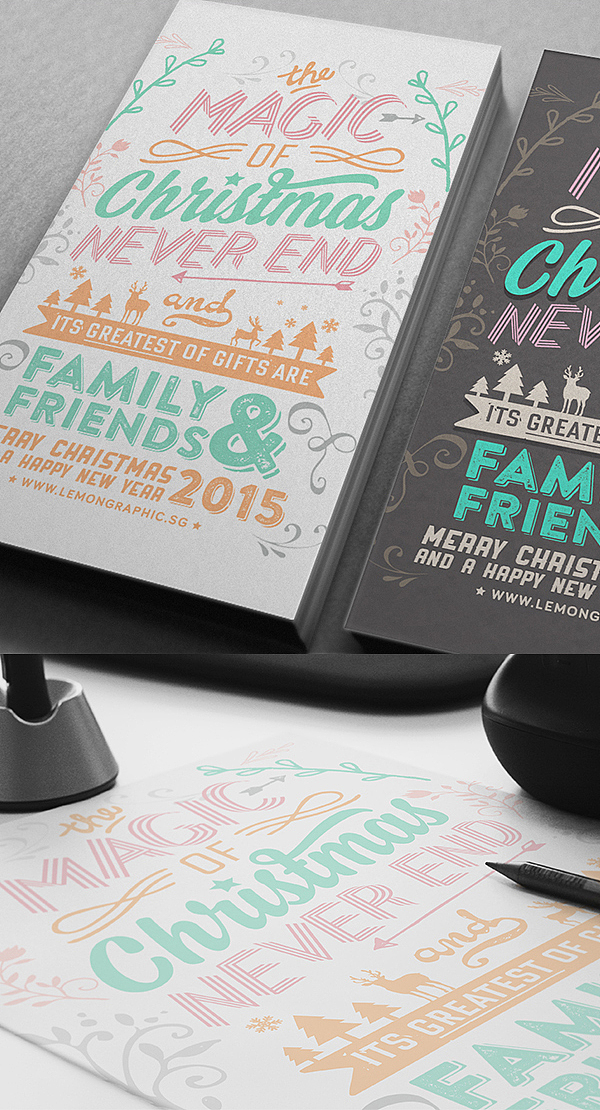 Christmas card typography 2015 圣诞卡(图ZMjE3MzA5MTI=) - 其他平面 - 站酷设计师rayzong原创素材 - 站酷ZCOOL