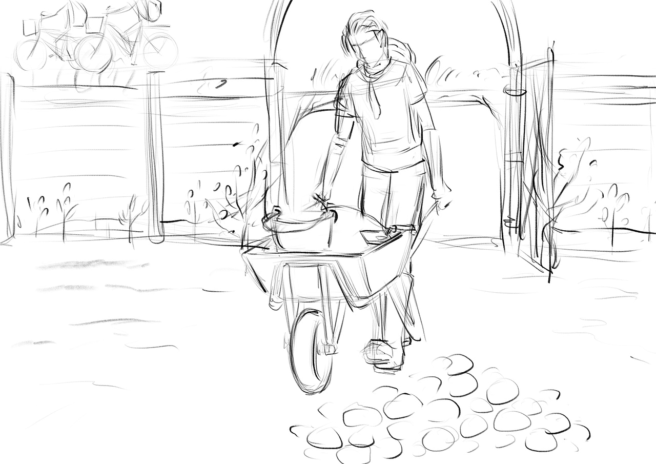 【治愈的花园】捡石头(插画)