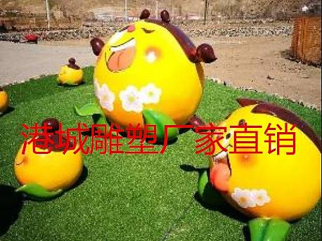农业嘉年华项目基地吉祥物玻璃钢卡通橙子公仔娃娃雕塑