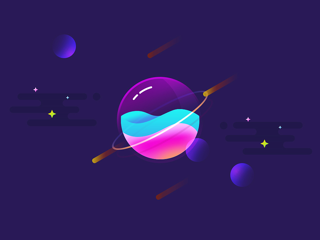 半透明渐变星球