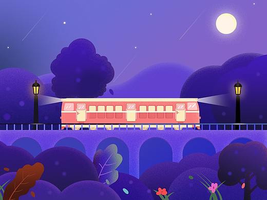 风景   鼠绘插画  dribbble