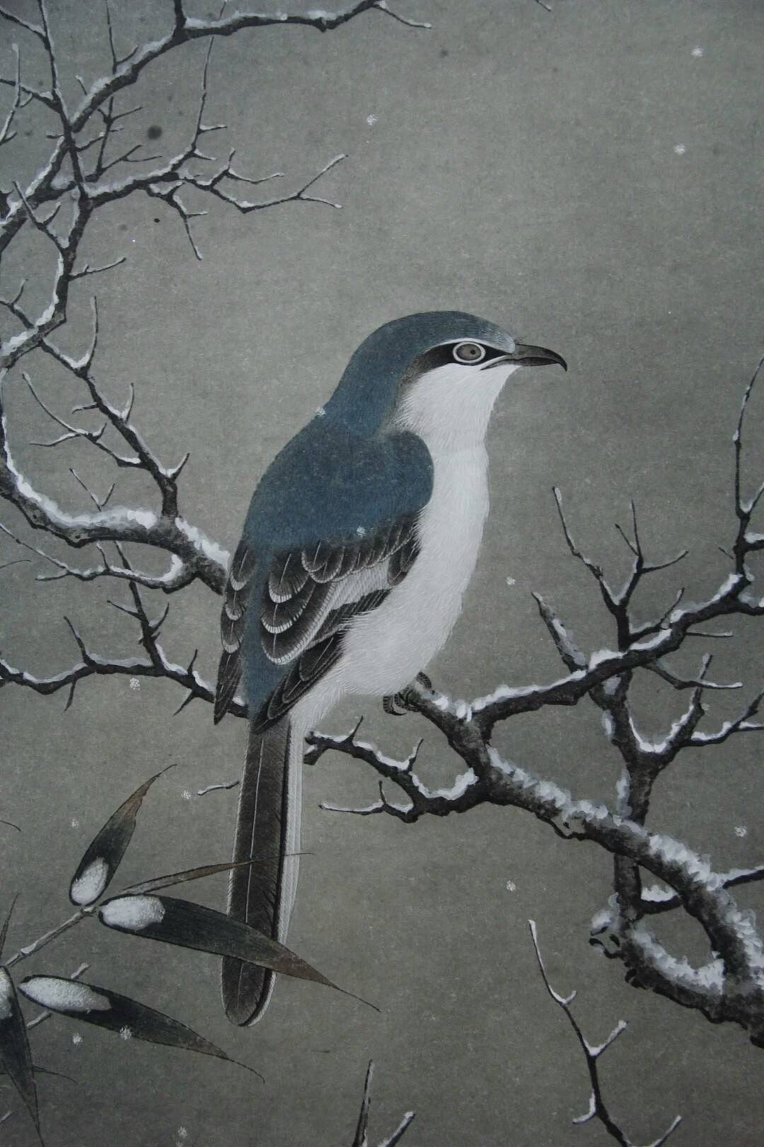 手绘-工笔-冬雪
