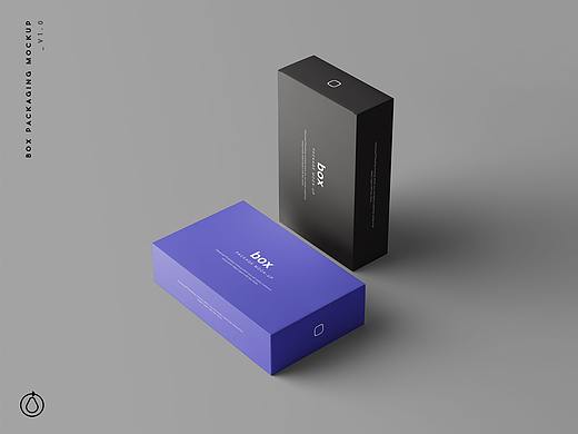品牌包装盒模型展示样机品牌紫色多功能盒子包装样机