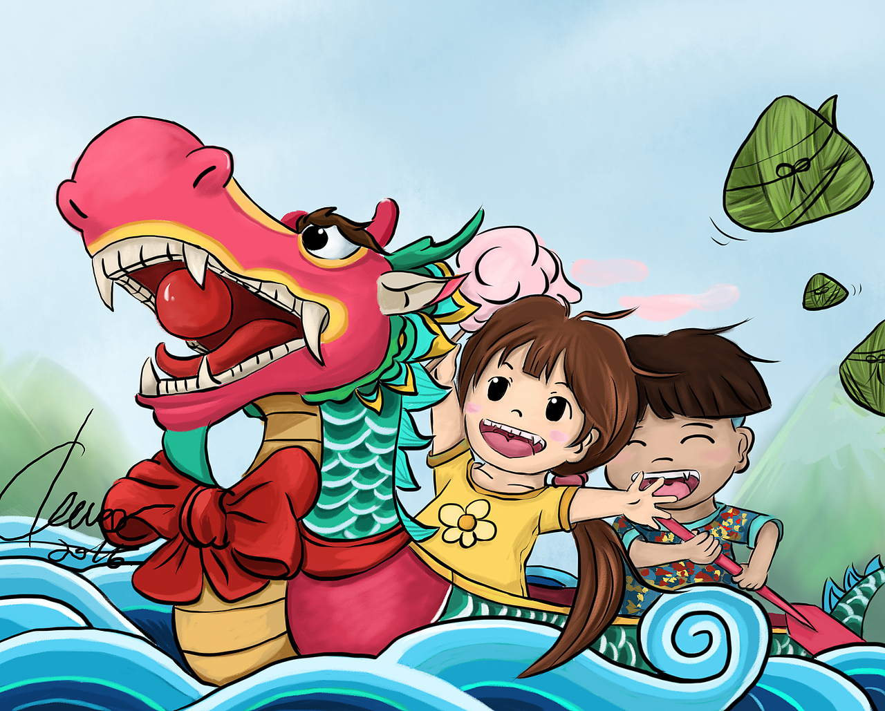 端午节（图ZNTE4OTEzMzI=） - 商业插画 - 站酷设计师弥凹原创素材 - 站酷ZCOOL