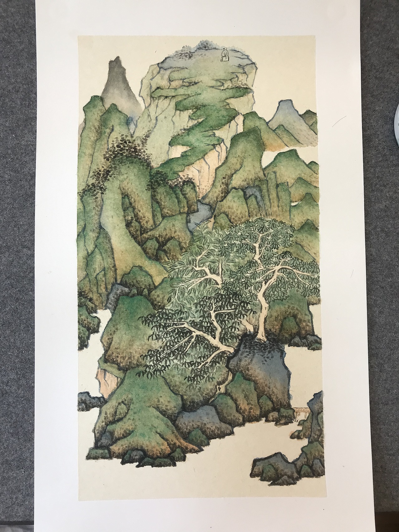 第一张青绿山水|纯艺术|绘画|今天是毕业日_临摹作品-站酷zcool