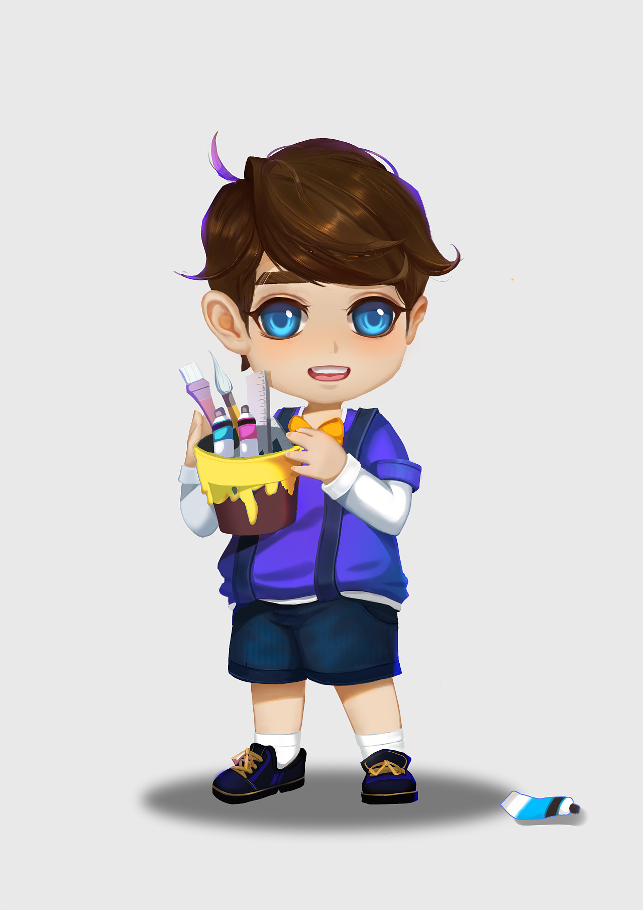 练习创作 q版卡通任务 欢乐的小孩们