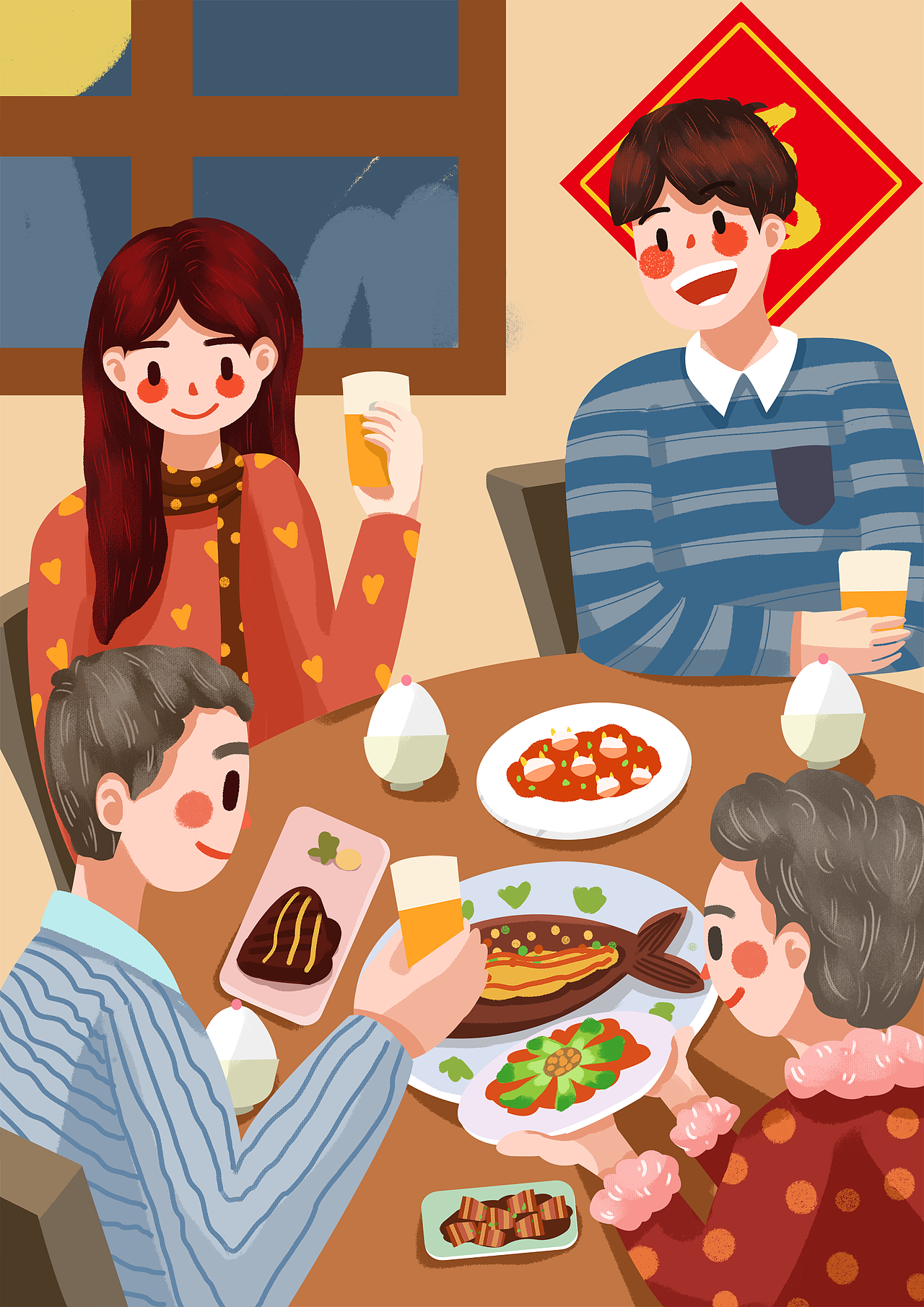 新年插画（图ZMTg5Njk0NjUy） - 艺术插画 - 站酷设计师小胡的小饶原创素材 - 站酷ZCOOL