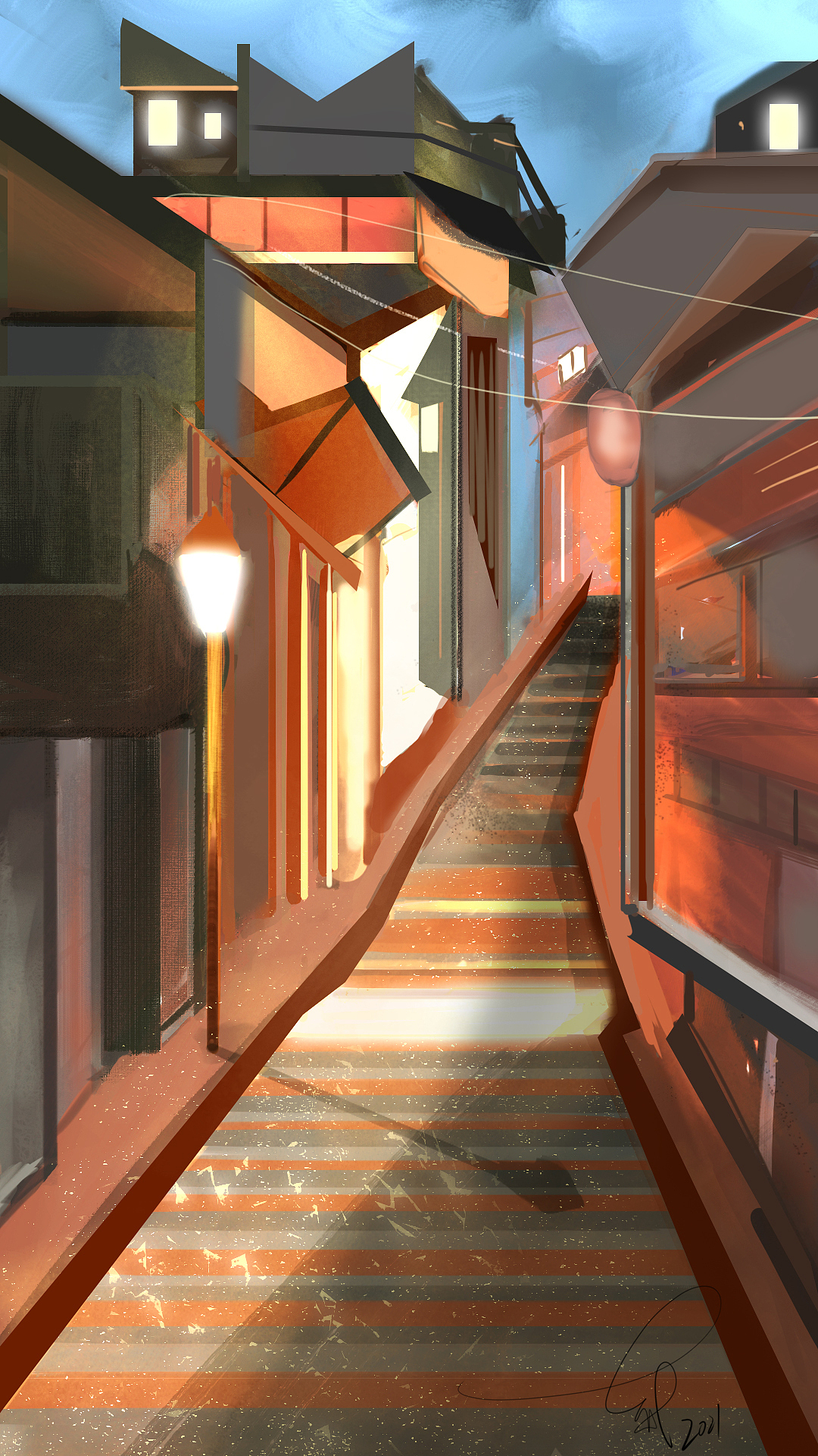 楼梯|插画|新锐潮流插画|2222的n次方_原创作品-站酷zcool