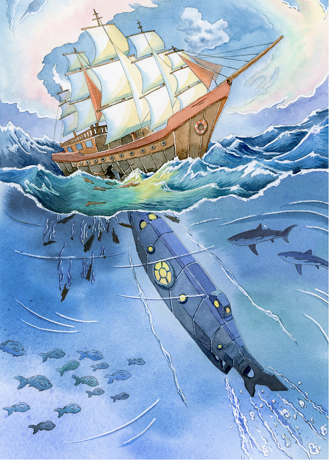 2019年画的海底两万里插图