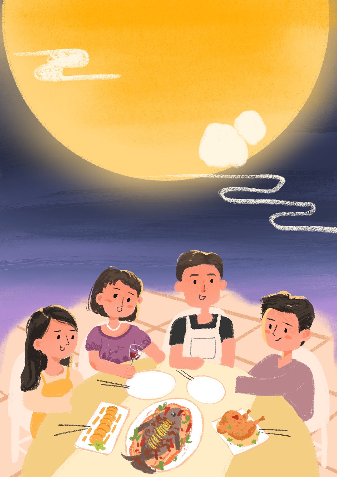• 中秋节插画 | 团团圆圆（图ZMTc2MzAwMTg4） - 创作习作 - 站酷设计师Direner原创素材 - 站酷ZCOOL