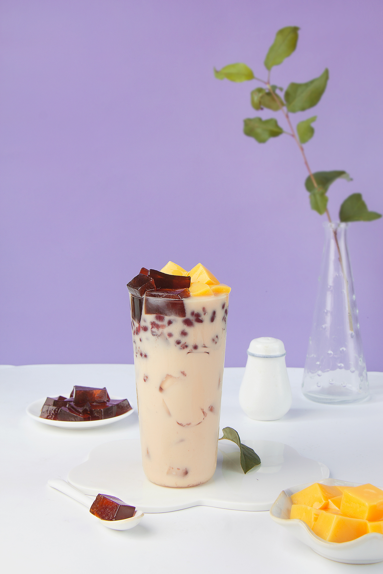 红茶冻椰子冻奶茶茶冻