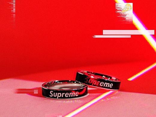 【珠宝摄影】supreme戒指故障风红黑炫酷抖音色彩分离