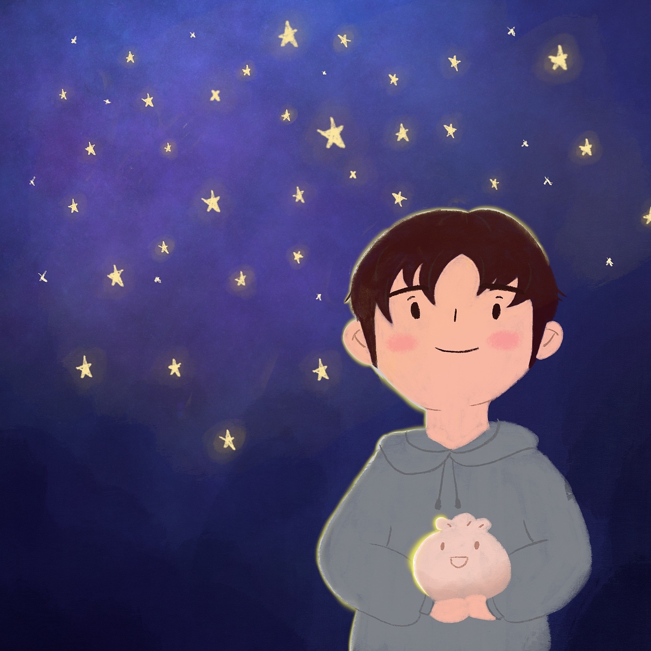 摘星星的人（图ZMjE5MTcwMTUy） - 儿童插画 - 站酷设计师WinnieN原创素材 - 站酷ZCOOL