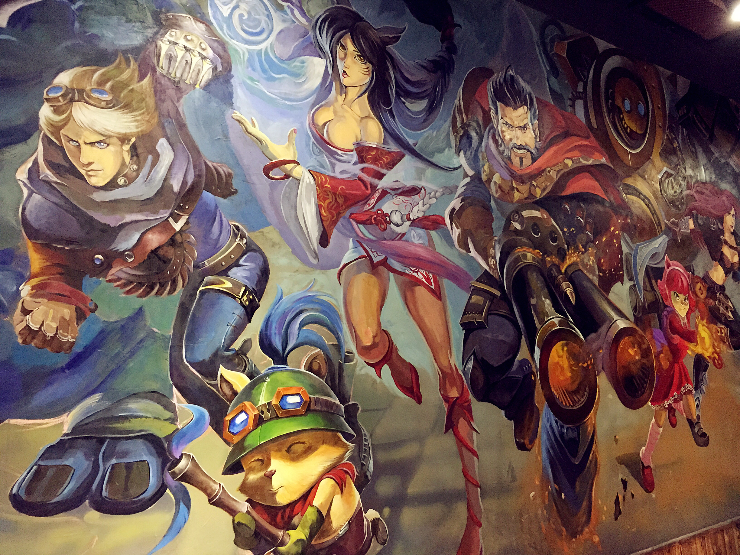 钢铁侠3d立体画lol英雄联盟手绘墙