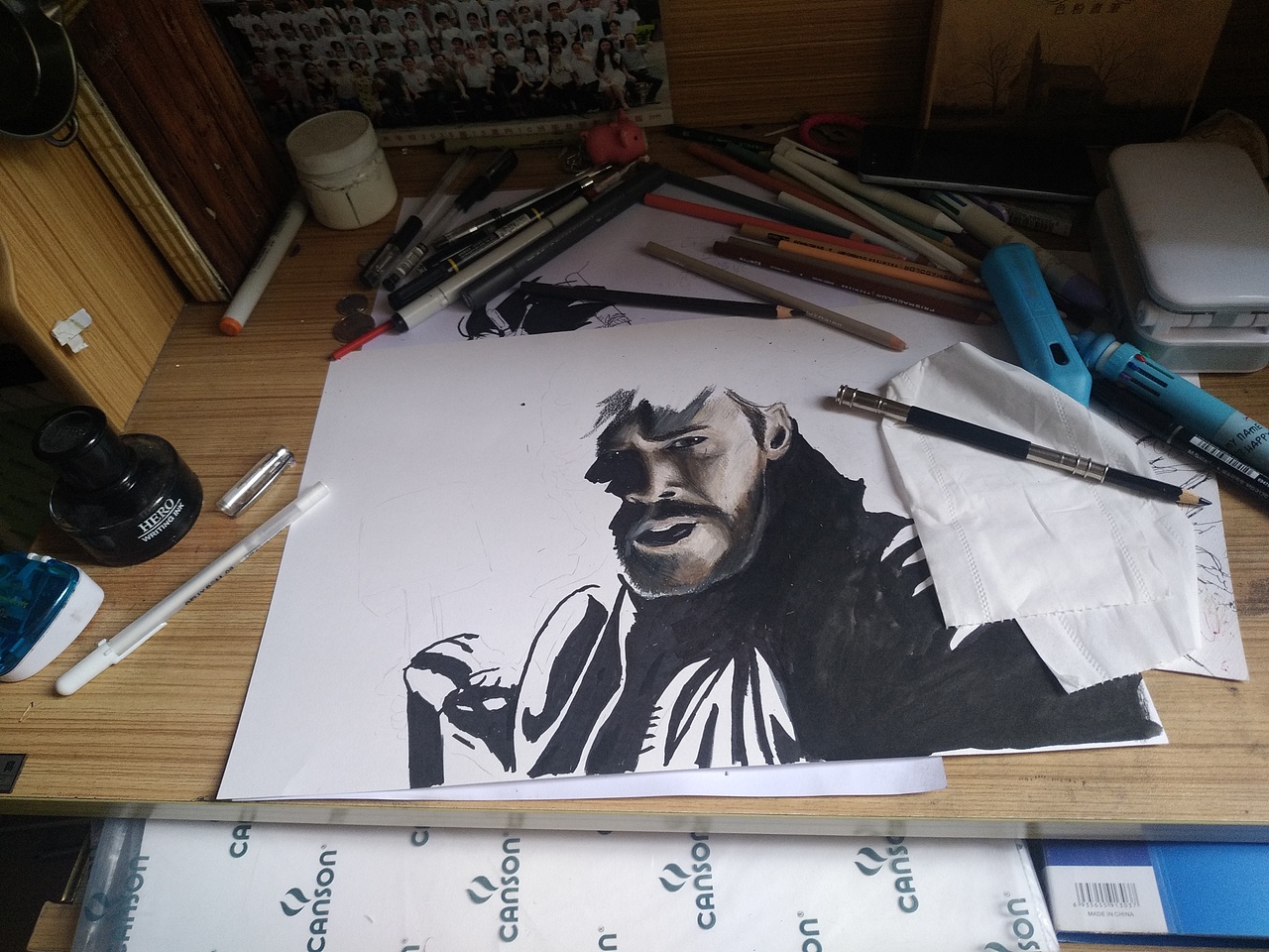 彩铅加油性笔画雷神|纯艺术|绘画|热心市民杨生_原创作品-站酷(zcool)