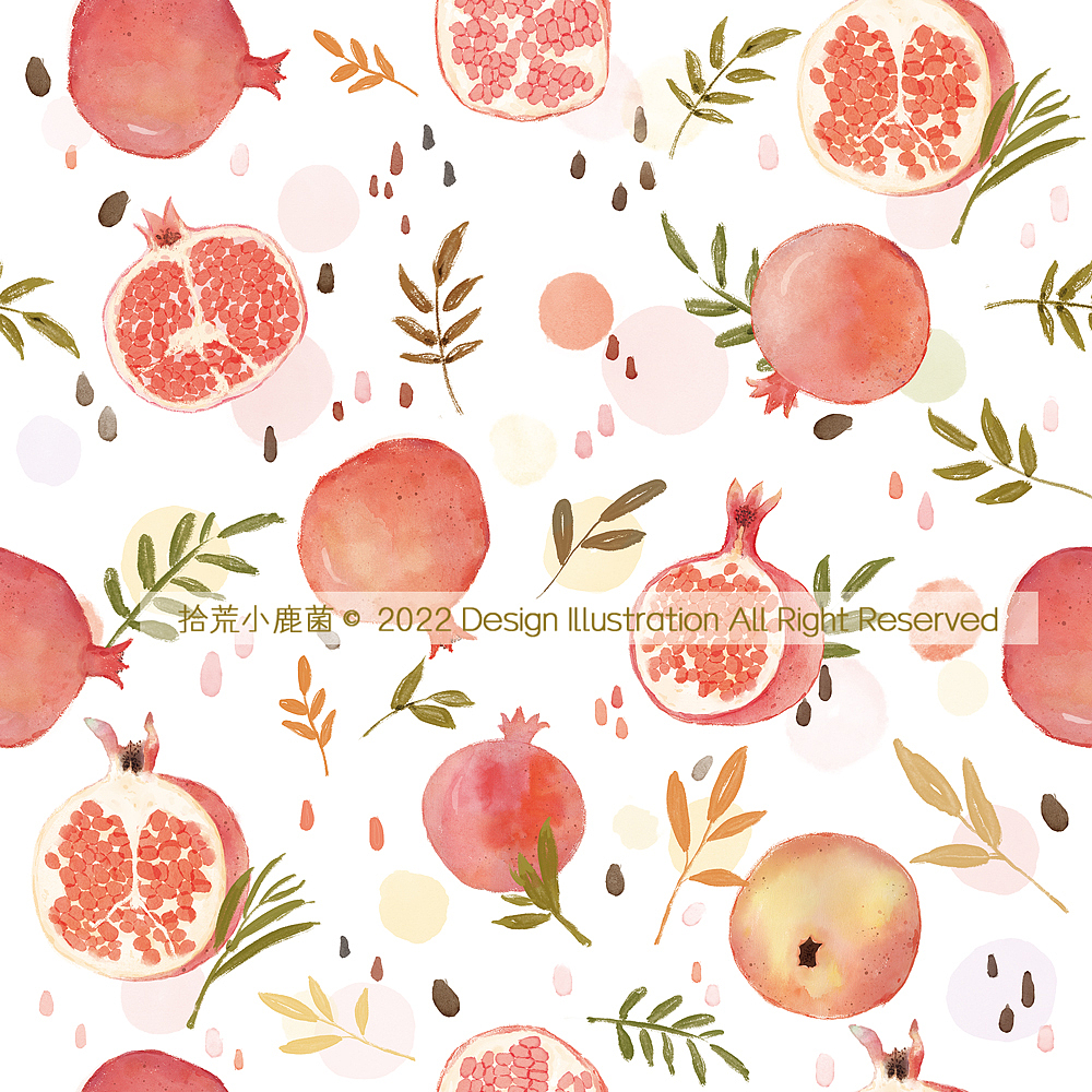 水果图案印花插画设计