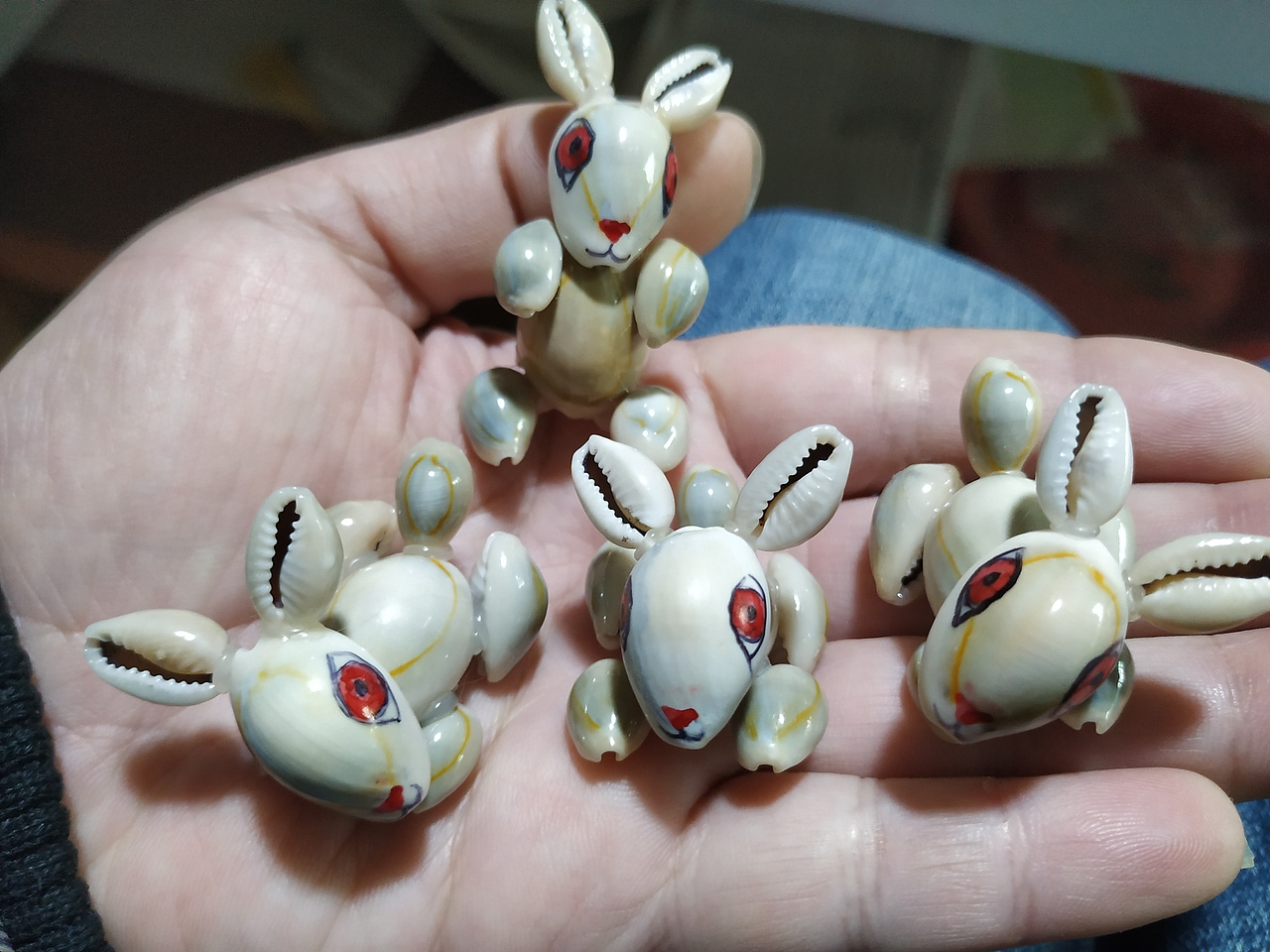 小贝壳做的小兔子|手工艺|手办/模玩|喜欢手工的人_原创作品-站酷