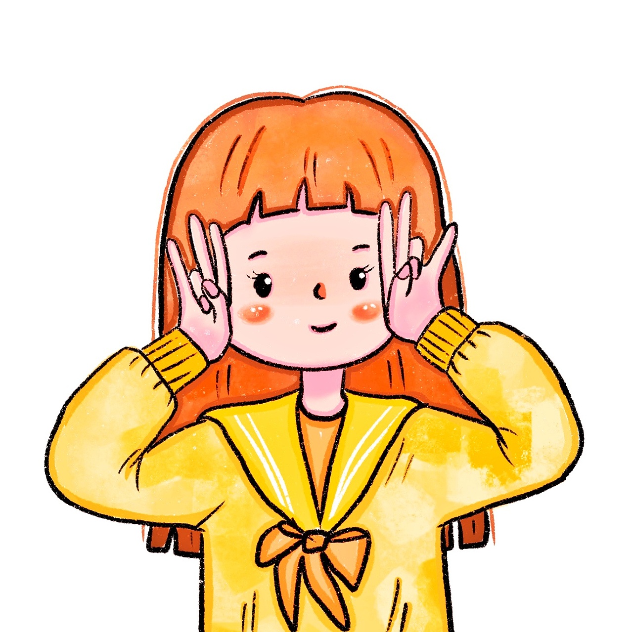 女生不同动作可爱头像