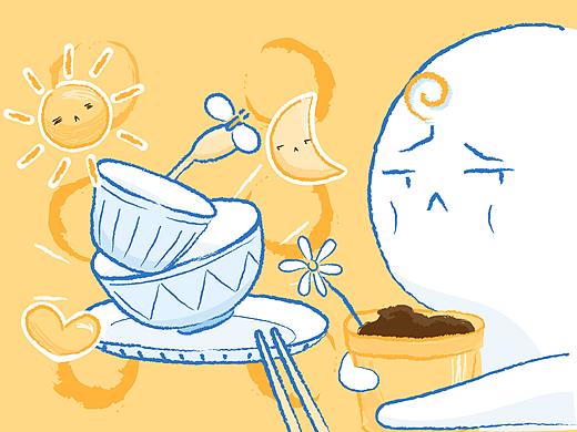 微信表情包-吃啥的煩惱（個人主頁-ZNTA4NzY2NDA=） - 網(wǎng)絡表情 - 站酷設計師吖咩咩原創(chuàng)素材 - 站酷ZCOOL