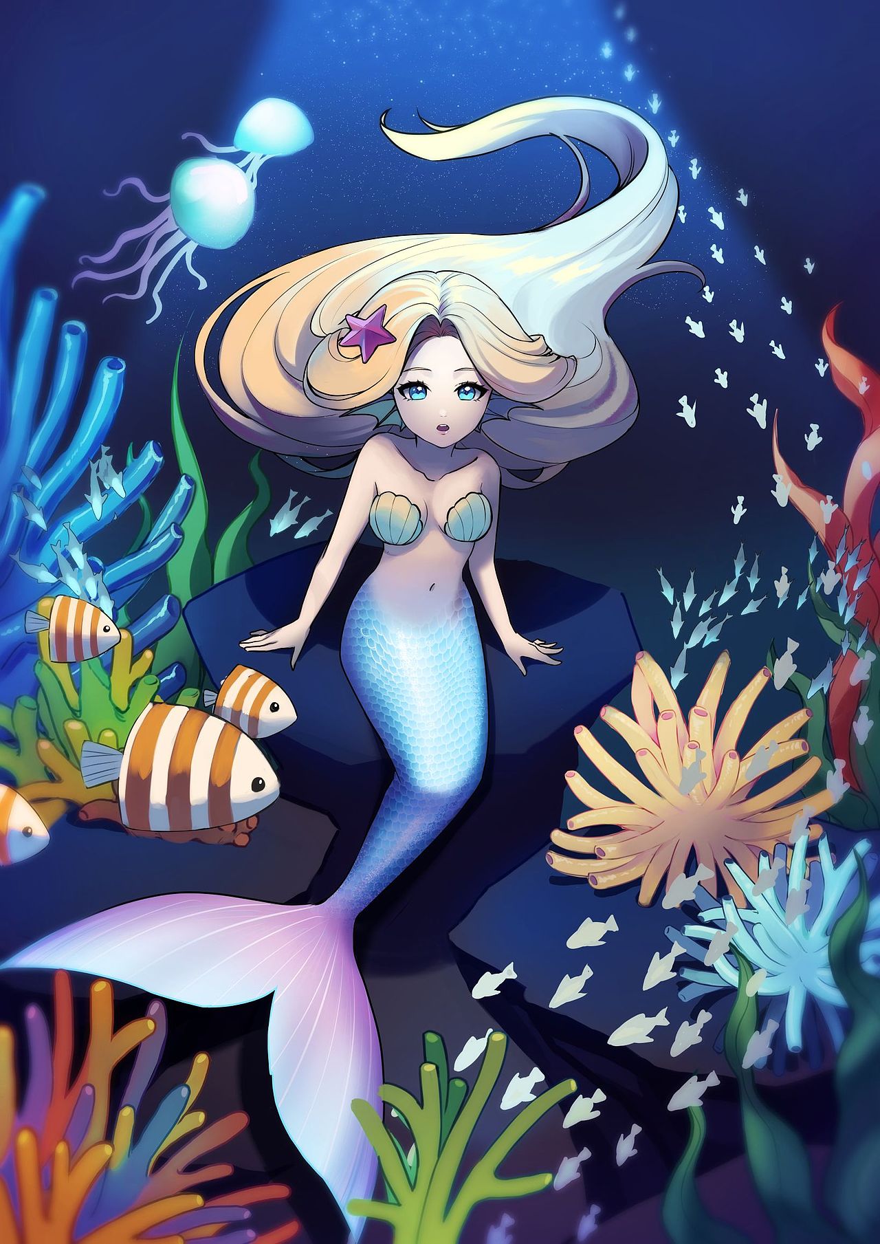 美人鱼封面插画