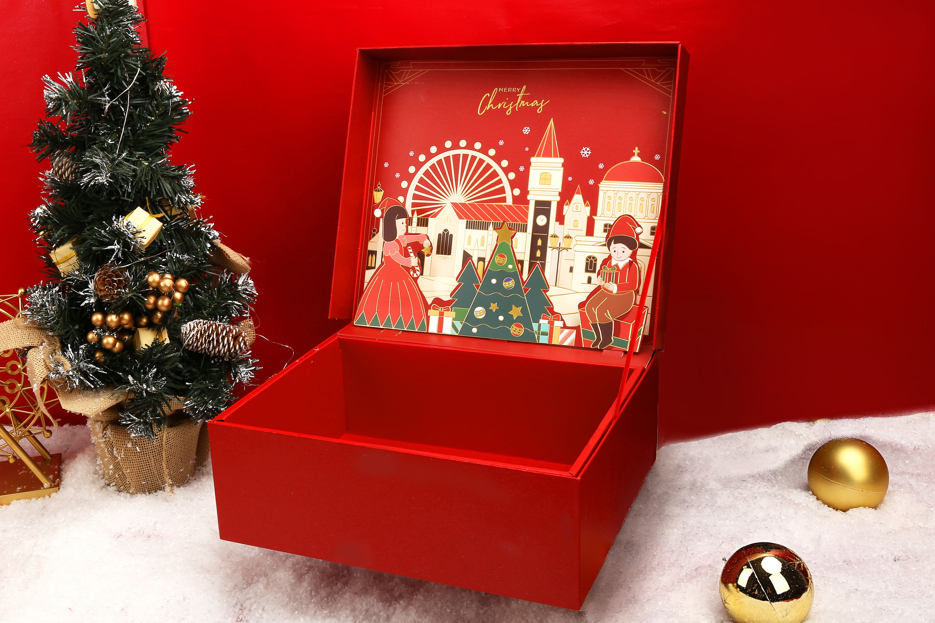 圣诞礼盒_圣诞礼盒 礼品盒酒店装饰摆件蝴蝶结正方形纸盒子 - 阿里巴巴