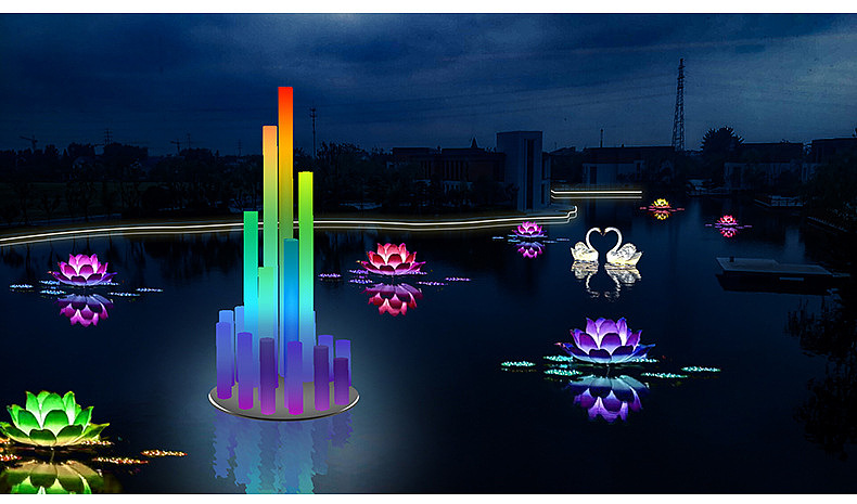网红3d炫彩互动流光灯柱定制触摸感应音乐七彩发光柱|其他|其他|互动