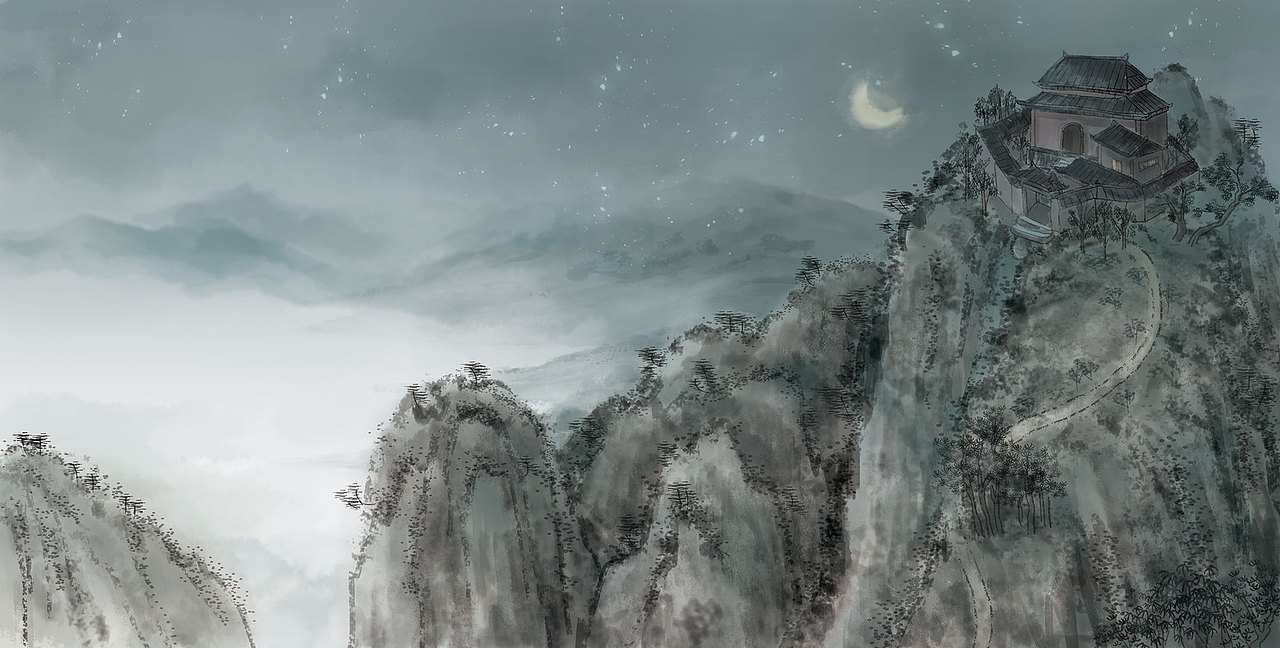 水墨画《小古文-我的第一套部编版文言文背诵书》