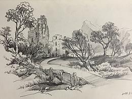 速写本，风景速写，纸上练习