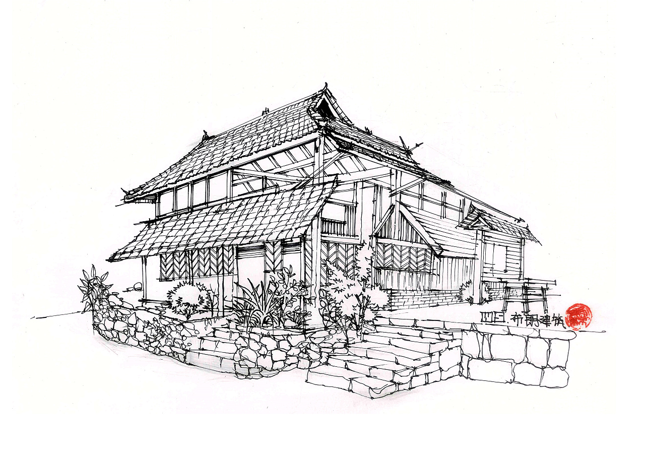 傣族的房子简笔画图片图片