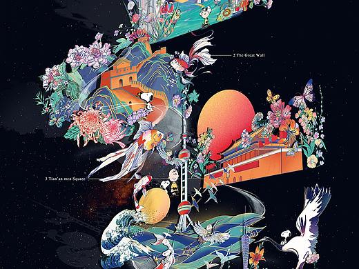 史努比梦游中国插画