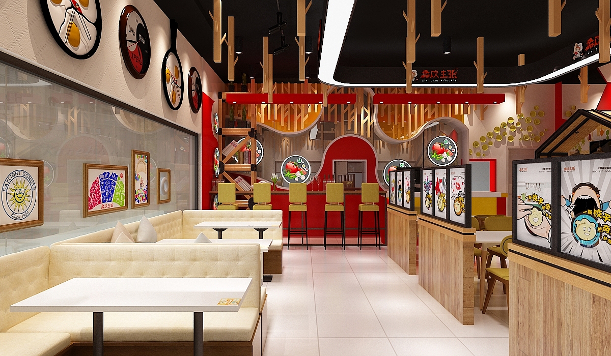 水饺店面设计效果图（图ZNzM4MjM0OTY=） - 展陈设计 - 站酷设计师星空工作室原创素材 - 站酷ZCOOL